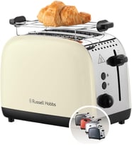 Russell Hobbs Ekmek Kızartma Makinesi [2 Dilim Için] Colours Plus Inox Krem (Ekstra Geniş Yuvalar, 6