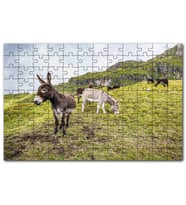 Cakapuzzle Yeşil Tepelerde Otlayan Eşekler Puzzle Yapboz MDF (Ahşap) (120 Parça)