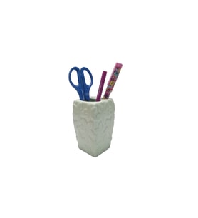 KALEMLİK ÇİÇEKLİ SU YEŞİLİ SERAMİK OFİS GERECİ  7X7X12CM