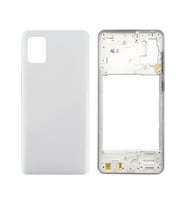 Samsung Galaxy A31 Uyumlu Kasa Kapak + Yan Tuşlar, Lens Hariç SMA315F (Beyaz)