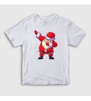 Presmono Unisex Çocuk Beyaz Dabbing Noel Baba Santa Claus Yılbaşı T-Shirt 269222tt (Beyaz)