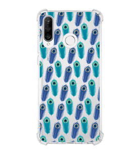 PrintiFy Huawei P30 Lite Uyumlu Nazar Boncuğu 4 Baskılı Şeffaf Köşe Korumalı Antişok Kılıf
