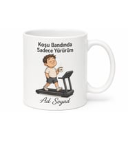 Koşu Bandında Sadece Yürüyen Tembel Sporcu Esprili Kupa Bardak Hediye