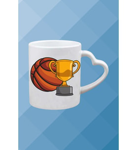 Basketboll Temalı Basket Sever Kalpli Kulp Kupa Bardak Çay Kahve Fincanı-8