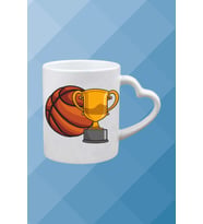 Basketboll Temalı Basket Sever Kalpli Kulp Kupa Bardak Çay Kahve Fincanı-8