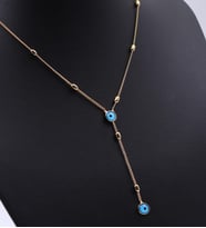 Nazar Boncuklu Gold Renk Kadın Kolye