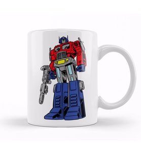 Optimus Prime Cartoon Transformers Kupa Bardak Porselen
