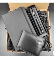 Kişiye Özel Siyah Defter &Siyah Touchpen &Siyah Cüzdan Hediye Seti