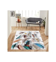 Rovigo Home Dijital Baskı Yıkanabilir Kaymaz Taban Salon Halısı RVG1877-SM214 (Mavi)