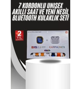 9 Ultra Akıllı Saat 49mm 2inç Ekran 7 Kordonlu Ve Bluetooth Kulaklık