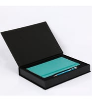 Metal Tükenmez Kalem 13 x 21 Defter Kutulu Set (Turkuaz)