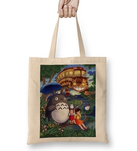 Totoro Hayao Miyazaki Bez Çanta Uzun Saplı