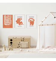 Turuncunun Büyüsü Matisse  Duvar Tablosu Çerçeveli 3'lü Set Beyaz Renk 30 x 42 Boyut/Ebat (Standart)