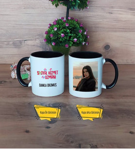 Sosyal Hizmet Uzmanı Kupa Bardak Siyah Fotoğraflı Dünya Sosyal Hizmet Günü Hediyesi