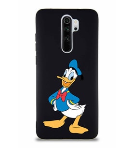 Xiaomi Redmi Note 8 Pro Soft Premier Kapak Donald Duck-C Tasarımlı Silikon Kılıf - Siyah (Şeffaf)