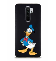 Xiaomi Redmi Note 8 Pro Soft Premier Kapak Donald Duck-C Tasarımlı Silikon Kılıf - Siyah (Şeffaf)