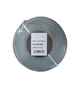 100 Metre Kaliteli 2+1 0,50 mm CCTV Güvenlik Kamera Kablosu