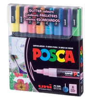Uni Posca Su Bazlı Marker Seti 8li Simli Renkler 0.9mm 1.3mm PC3ML