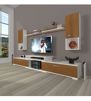 Decoraktiv Flex 5DA Slm Tv Ünitesi Tv Sehpası - Beyaz Ceviz (Beyaz - Ceviz)