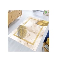 Rovigo Home Dijital Baskı Yıkanabilir Kaymaz Taban Salon Halısı RVG0650 (Sarı)