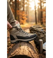 Enoch Erkek Kürklü İçi Yünlü Su Geçirmez Outdoor Trekking ve Kışlık Bot (Bej)