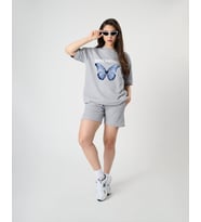 Breaking Baskılı Tasarım Tshirt (Gri)