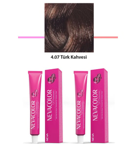 2 li Set Premium 4.07 Türk Kahvesi - Kalıcı Krem Saç Boyası 2 X 50 g Tüp