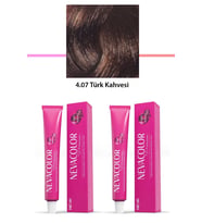 2 li Set Premium 4.07 Türk Kahvesi - Kalıcı Krem Saç Boyası 2 X 50 g Tüp