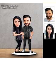 Kişiye Özel Karikatür Siyah Beyaz  Sevgili & Çift Taraftar Tasarımlı  Biblo  B124