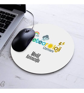 İsimli Meteoroloji Uzmanı Temalı Yuvarlak Mousepad