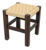 AHŞAP TABURE 35 CM HASIR EL İŞÇİLİĞİ ÖRMESİ
