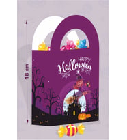 Cadılar Bayramı Halloween Temalı Çanta 18x10 cm *8'li Paket