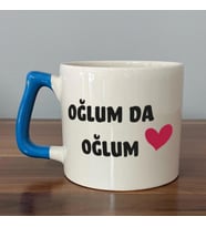 Oğlum Da Oğlum Baskılı Mavi Kulplu D Kupa