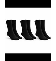 Wak Unisex Siyah Soket Çorap 3'lü Set Düz Basic Ribanalı Günlük Spor Esnek Rahat Uzun Çorap Konforlu Set
