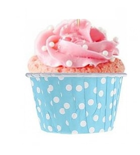 Mavi  Puantiyeli Muffin Cupcake Kek Kapsülü 50 Adet-