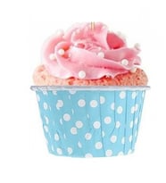 Mavi  Puantiyeli Muffin Cupcake Kek Kapsülü 50 Adet-