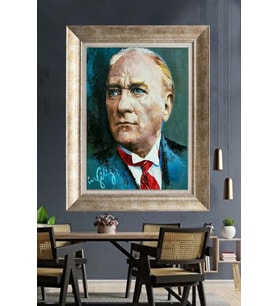 Gümüş Çerçeveli Atatürk Tablo ds280