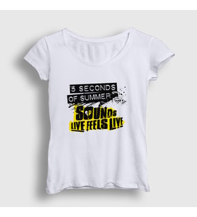 Presmono Kadın Beyaz Good 5 Seconds Of Summer T-Shirt 78823tt