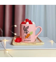 Bugs Bunny Tasarımlı Kişiye Özel Pembe Türk Kahvesi Fincanı