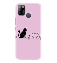 Infinix Smart 5 Kılıf Resimli Desenli Baskılı Silikon Kılıf Pink Cat Heart 1303
