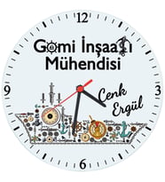 Biresimden Gemi İnşaatı Mühendisine Hediye İsimli Cam Duvar Saati
