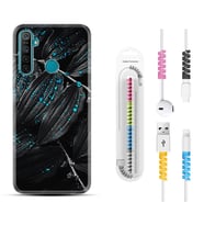 Realme 5i 5 Pro 6i 7 Pro 8 Kılıf Kablo Koruma Spiral Silikon Foid Green 1643