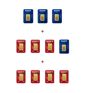 Nadir Gold 24 Ayar 17 Gram Külçe Altın (4 Adet 2,5 Gram Külçe Altın + 7 Adet 1 Gram Külçe Altın )