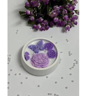 Serenity Sanat El Yapımı Yuvarlak Kase %100 Doğal Soya Wax Kokulu Mum (Parlak Beyaz)