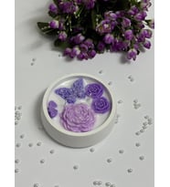 Serenity Sanat El Yapımı Yuvarlak Kase %100 Doğal Soya Wax Kokulu Mum (Parlak Beyaz)