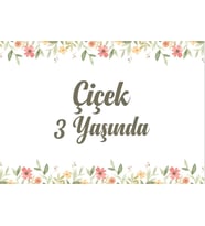 Çiçekler Temalı Doğum Günü Afişi 35X50 cm