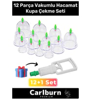 Özel Üretim Selülit Çatlak Giderici Vakumlu Masaj Aleti 12'li Kupa Hacamat Seti
