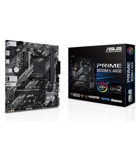 PRIME B550M-K ARGB DDR4 5100MHZ 1XHDMI 1XDP 2XM.2 USB 3.2 MATX AM4 ( AM4 5000/4000G/3000 SERİLERİ İLE UYUMLU)