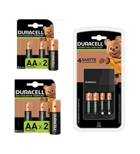 Duracell Cef 14 Şarj Cihazı Şarj Edilebilir 6 adet 1300 mAh AA ve 2 adet 750 mAh AAA Pil Paketi