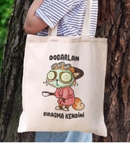 BK Gift Delileri Sevin Tasarımlı Bez Çanta, Baskılı Omuz Çantası, Alışveriş Çantası, Arkadaşa Hediye